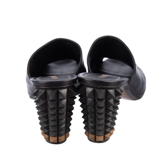 Black Rockstud Accents Leather Mules - Picture 6 of 6